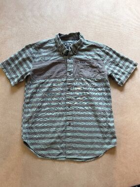 Zoo York Boys Button Up Shirt • size large • blue and gray